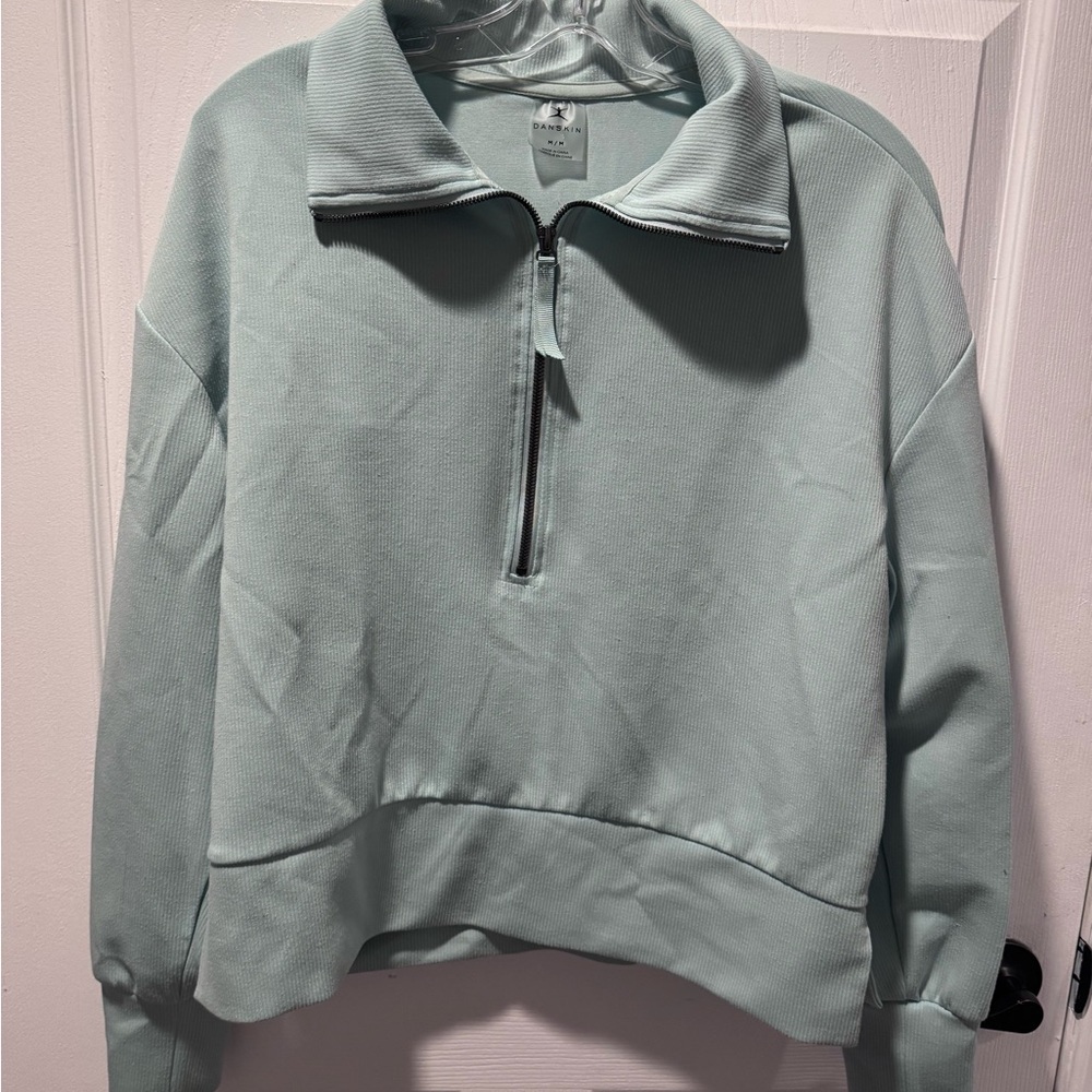 Danskin Light‎ Sage Green Quarter Zip Pullover (Size M)